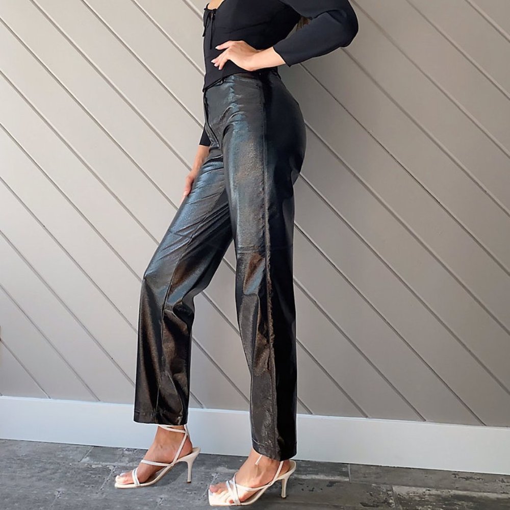ARITZIA • Wilfred Glossy Black Vinyl Funk Pant